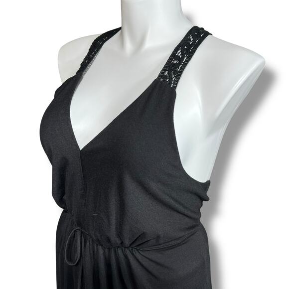 Vintage Torrid Womens Maxi Blouson Sundress V Neck Sleeveless Lace Back Black 4X - Picture 8 of 11